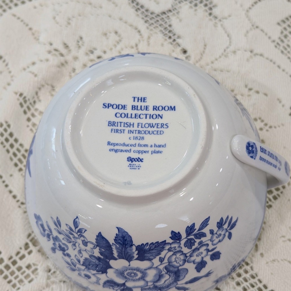 Vintage Spode Jumbo Cup British Flowers Blue Room Collection - Picture 4 of 11